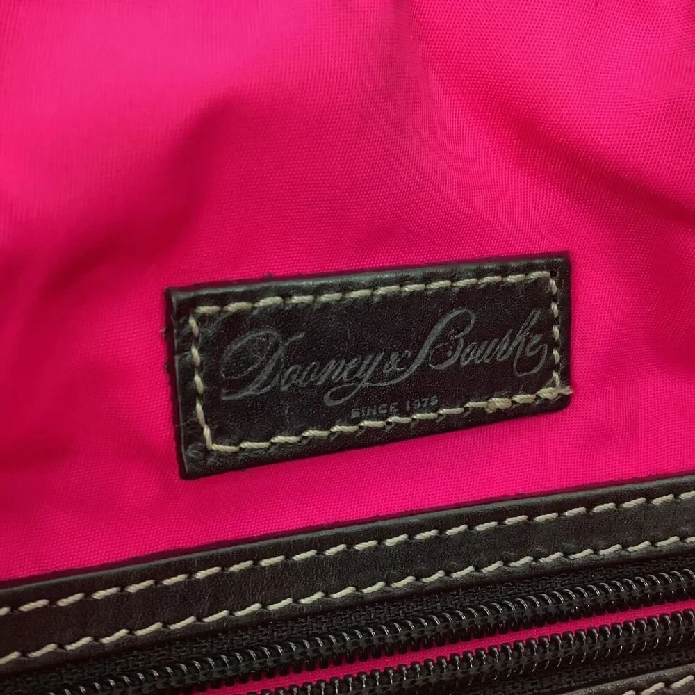 Dooney & Bourke-Olive Green Nylon-Pink Interior-Hobo/Slouch Stachel Tote + Strap